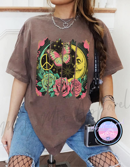 Retro peace brushstroke graphic tee
