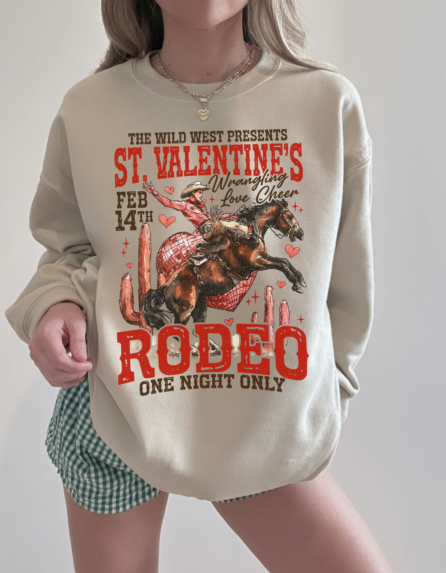 St. valentines Rodeo Crewneck Sweater