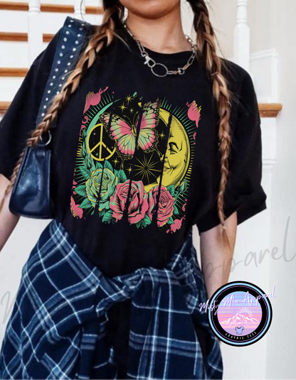 Retro peace brushstroke graphic tee