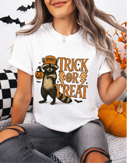 Trick or Treat Raccoon Graphic tee