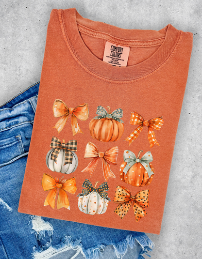 Pumpkin and bows tshirt
