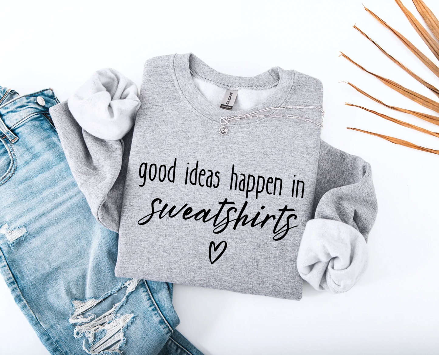 Good Ideas Happen in sweaters crewneck sweater
