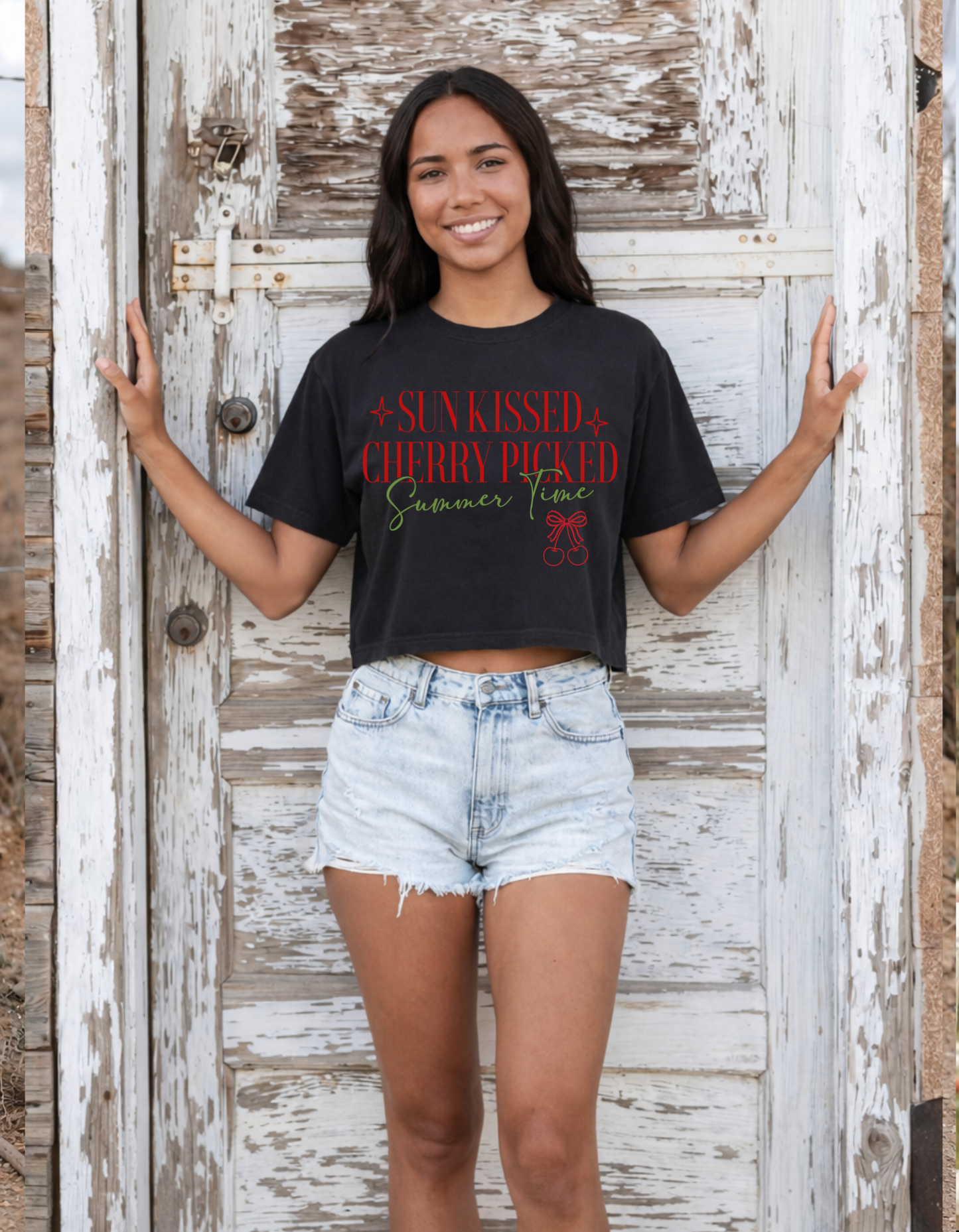Cherry Picked Cropped Boxy Tee
