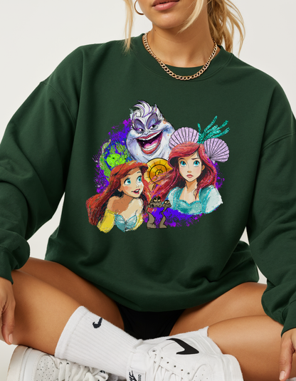 (Pre-order) Little Mermaid Collage Crewneck Sweater