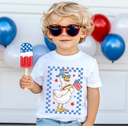 Fourth of July goose youth tees