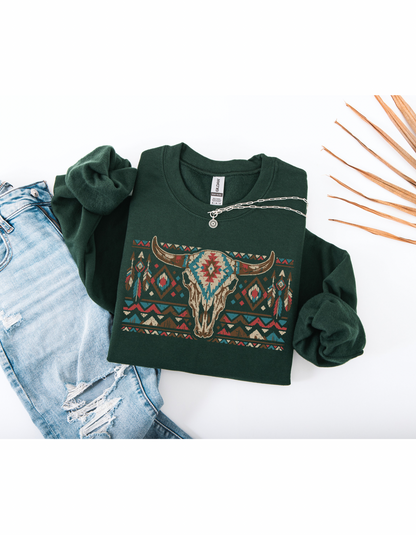 Aztec Bull Crewneck Sweater