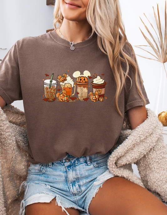 Pumpkin Coffee Cups Graphic Tee