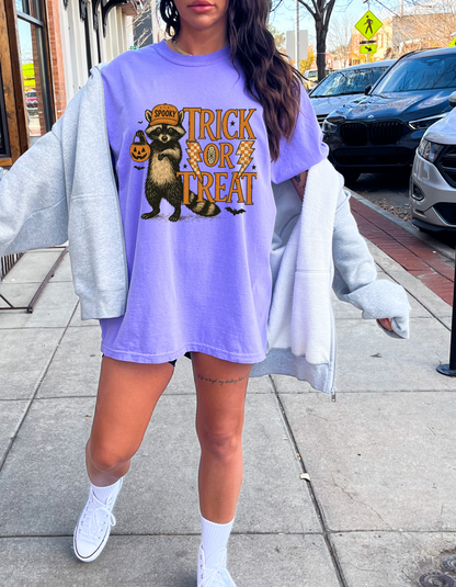 Trick or Treat Raccoon Graphic tee