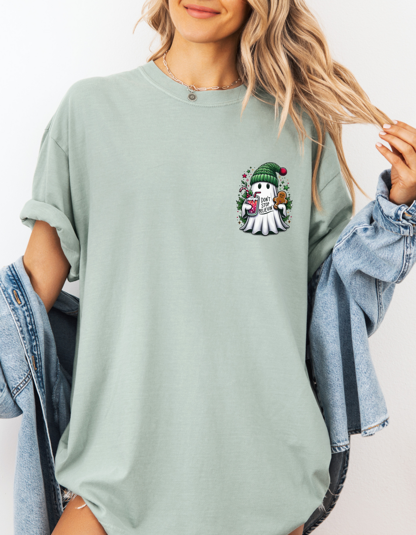 Christmas pocket ghost tee