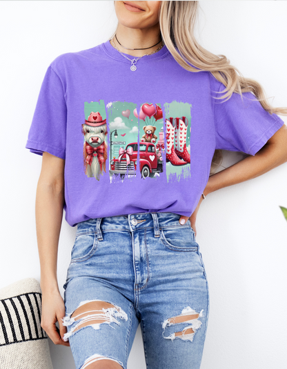 Valentines collage graphic tshirt
