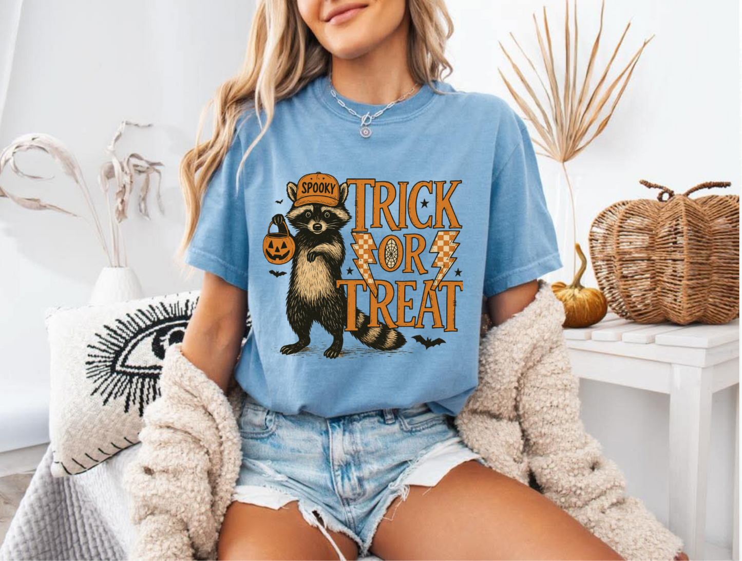 Trick or Treat Raccoon Graphic tee