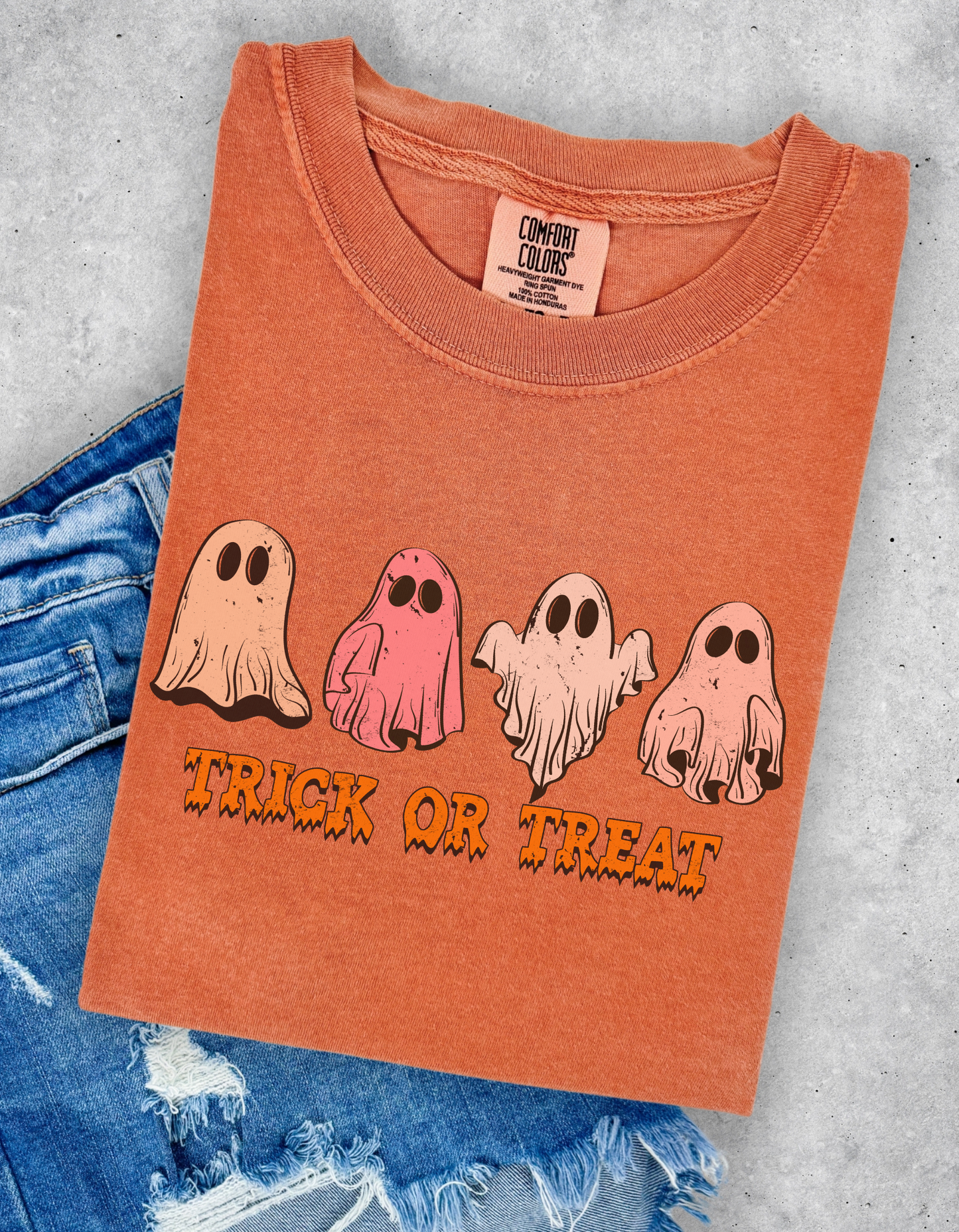 Ghost trick or treat graphic tee