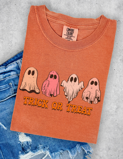 Ghost trick or treat graphic tee
