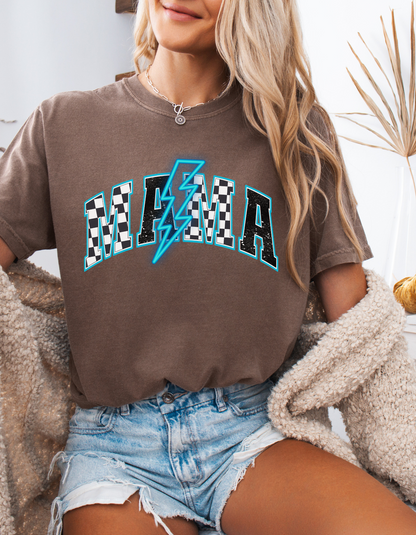 Neon blue mama tee