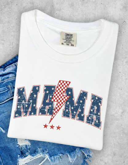 Red white and blue Mama Graphic Tee