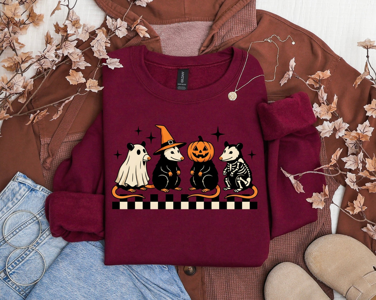 Halloween Possums Crewneck Sweater