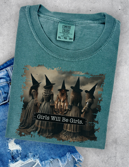 Girls will be girls witches graphic tee