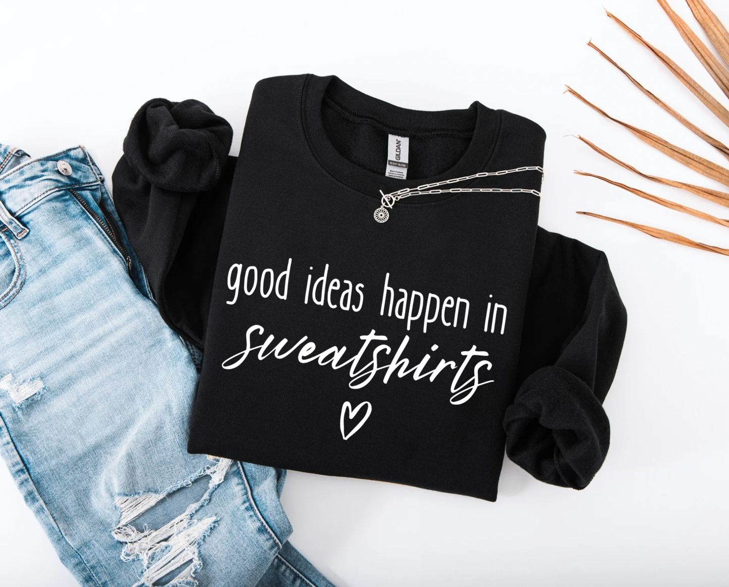 Good Ideas Happen in sweaters crewneck sweater