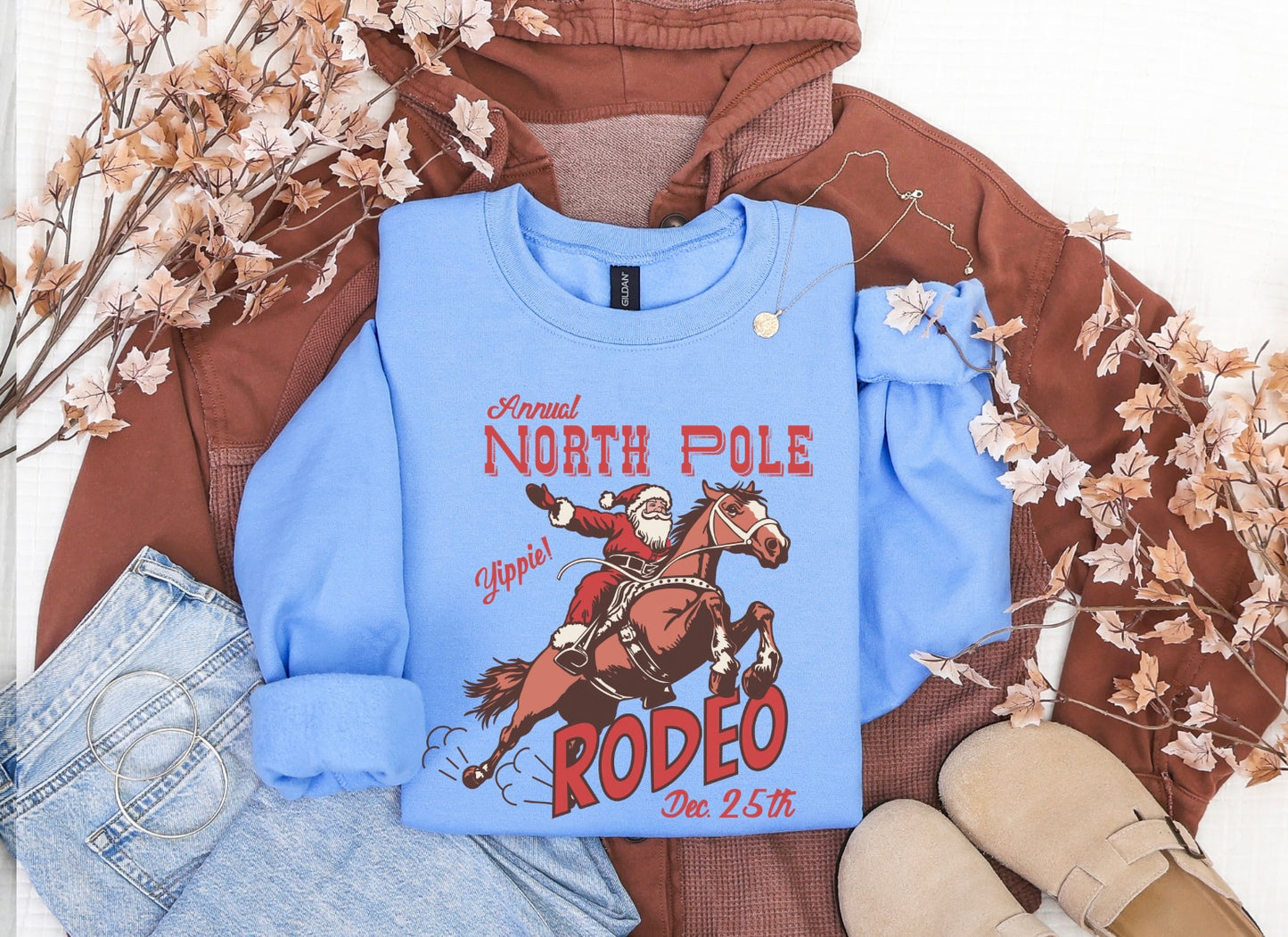 North Pole Rodeo Crewneck Sweater
