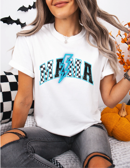 Neon blue mama tee