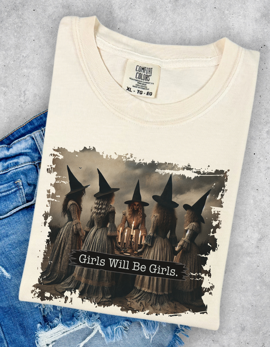 Girls will be girls witches graphic tee