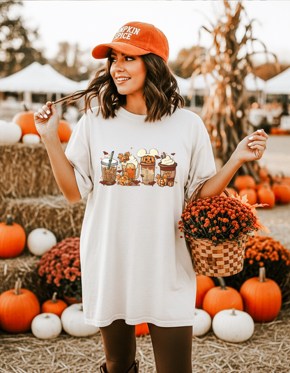 Pumpkin Coffee Cups Graphic Tee