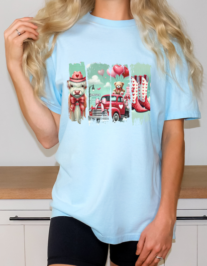 Valentines collage graphic tshirt