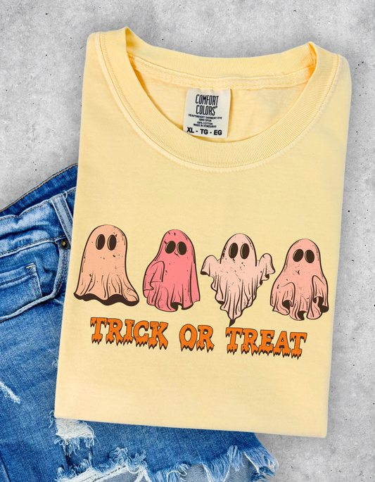 Ghost trick or treat graphic tee