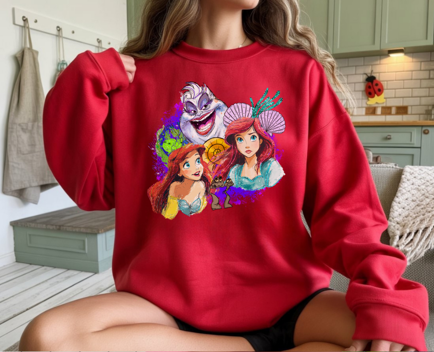 (Pre-order) Little Mermaid Collage Crewneck Sweater