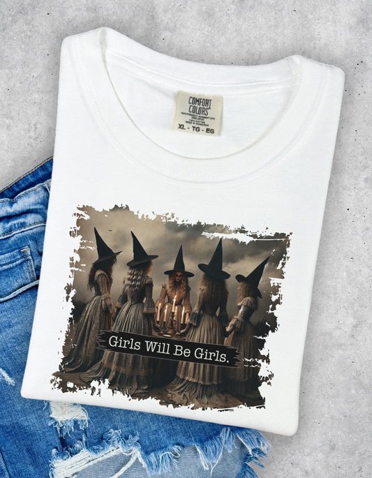 Girls will be girls witches graphic tee
