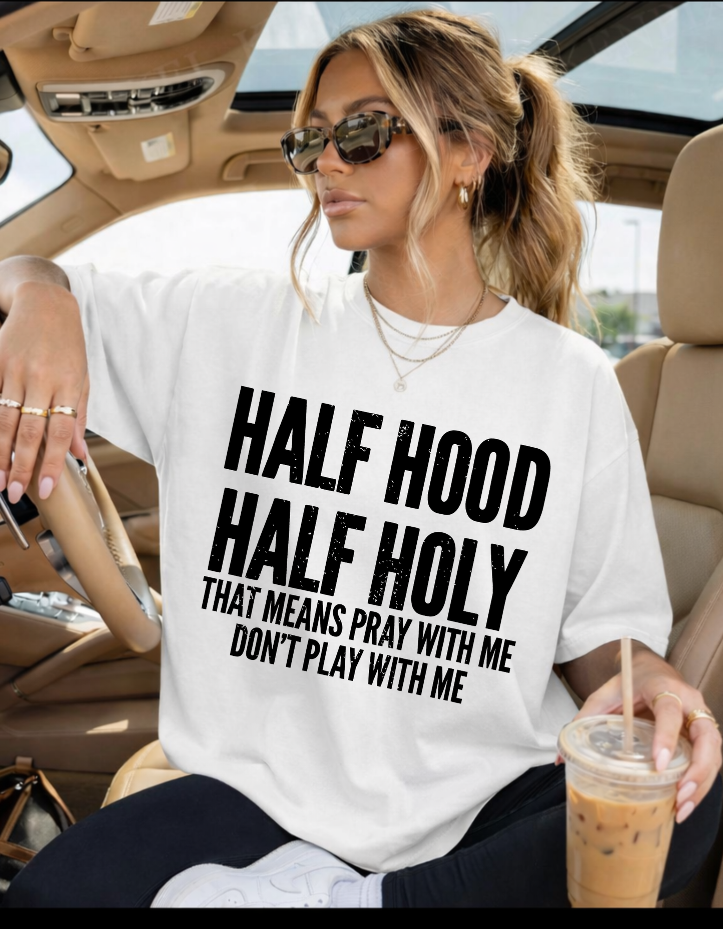 Half Hood Half Holy Graphic Tee