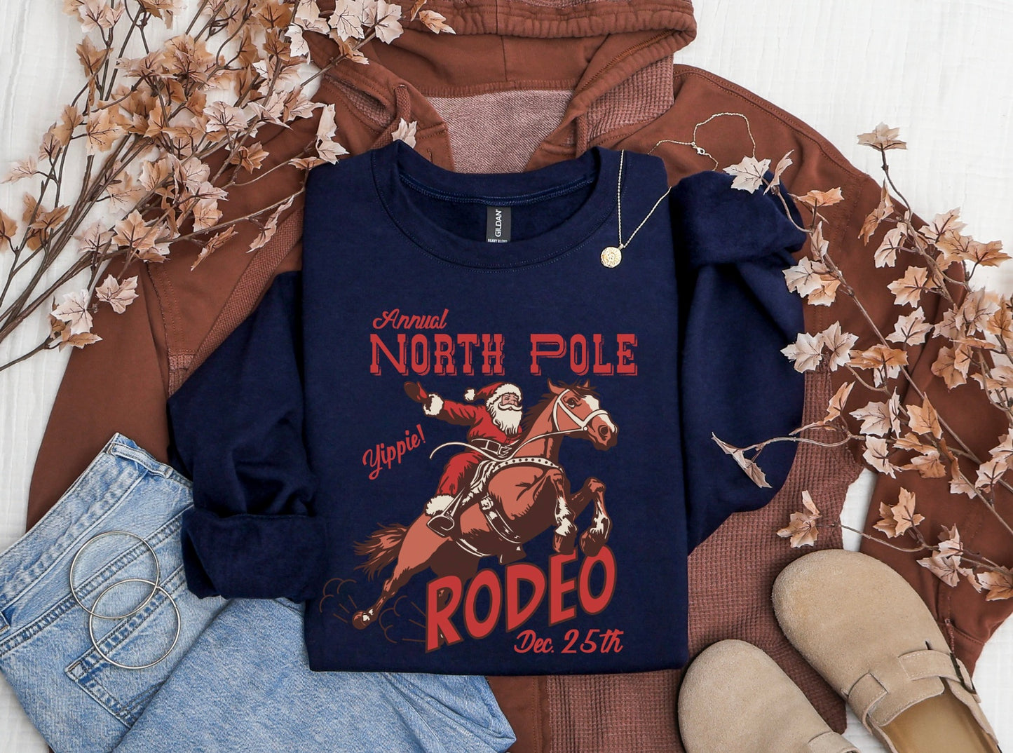 North Pole Rodeo Crewneck Sweater