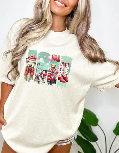 Valentines collage graphic tshirt