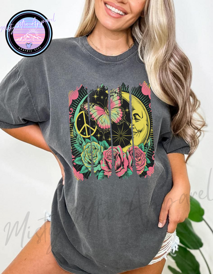 Retro peace brushstroke graphic tee