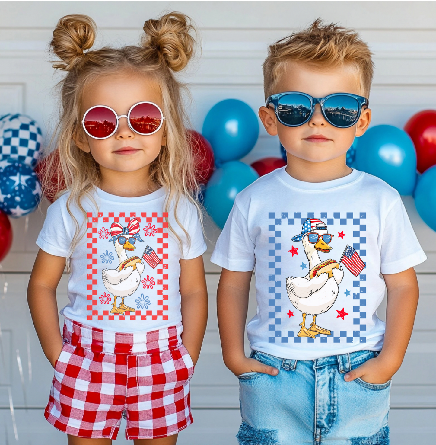 Fourth of July goose youth tees