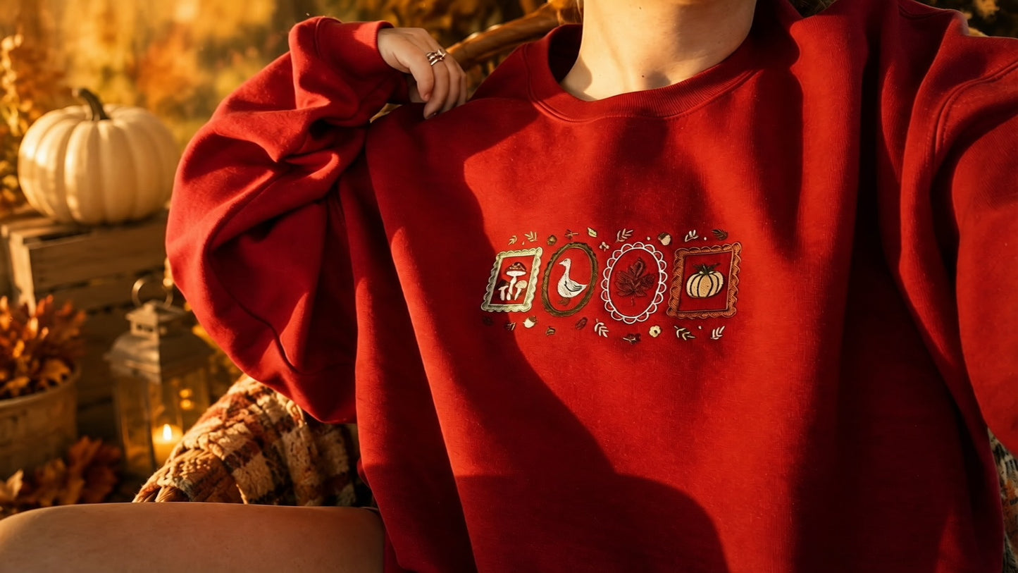 Fall Frame Embroidered Crewneck sweater