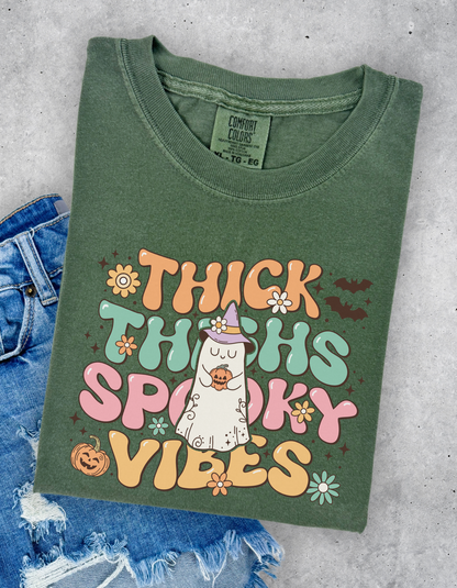 Thick thighs spooky vibes tee