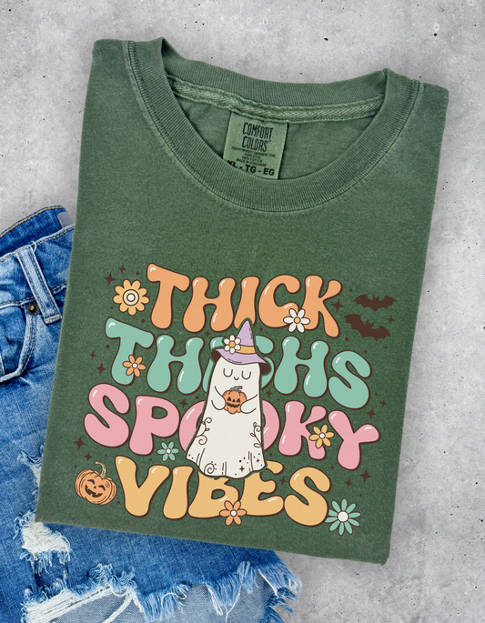 Thick thighs spooky vibes tee