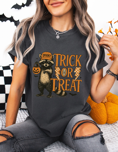 Trick or Treat Raccoon Graphic tee