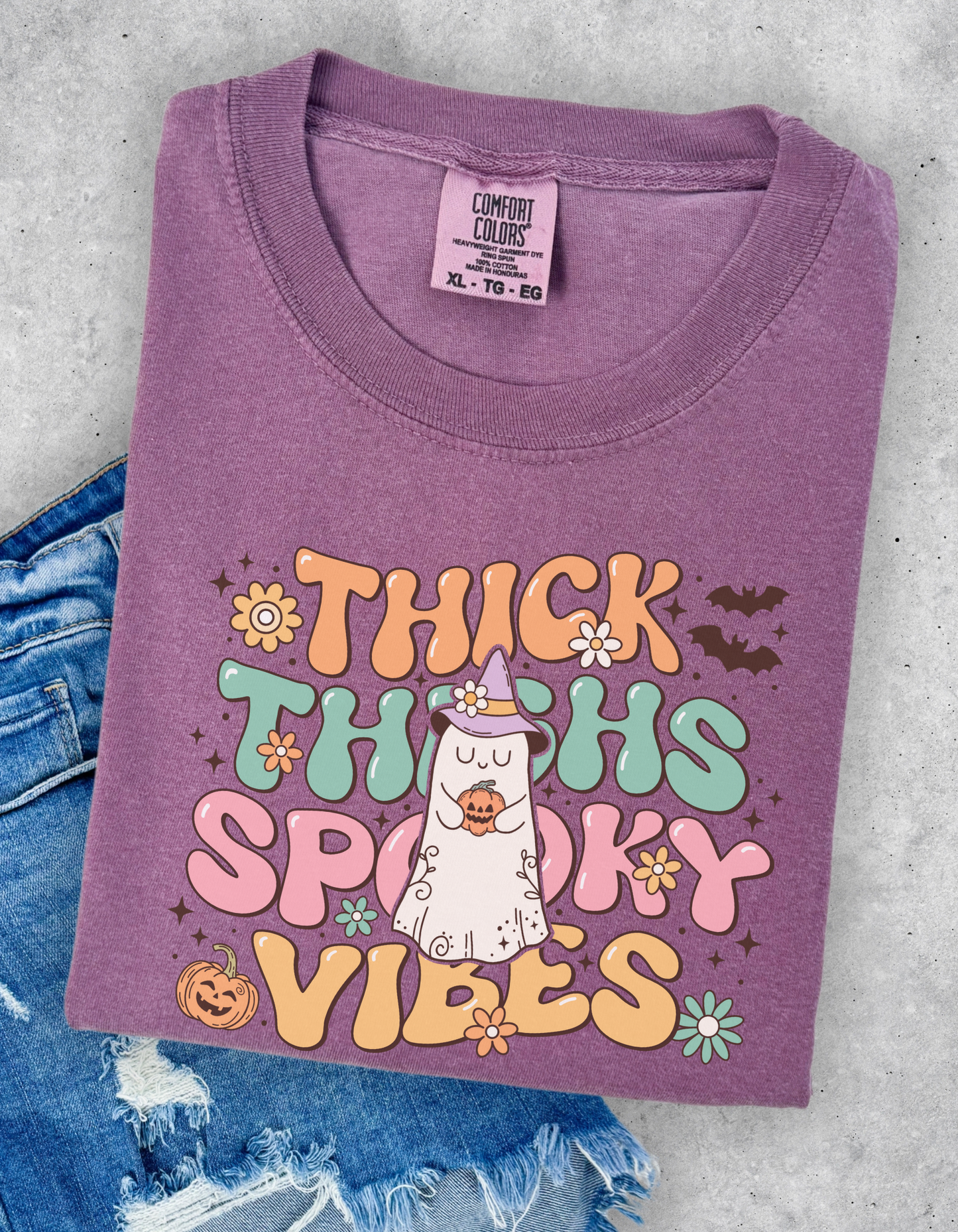 Thick thighs spooky vibes tee