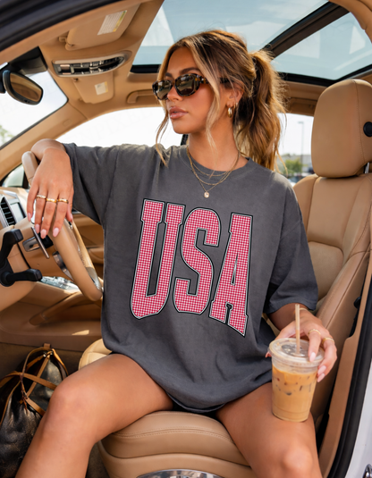 Checkered USA Graphic Tee