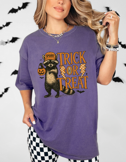 Trick or Treat Raccoon Graphic tee