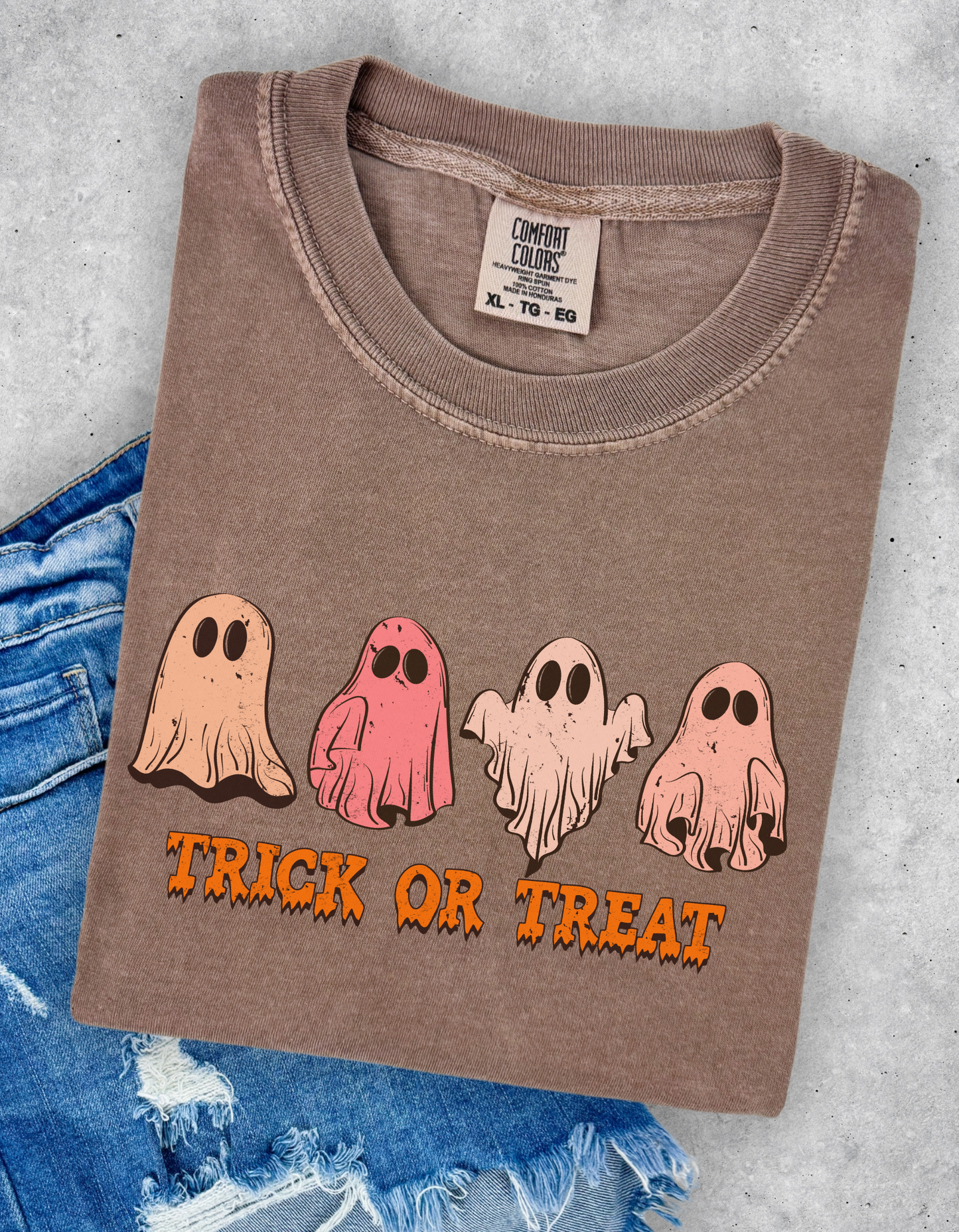 Ghost trick or treat graphic tee