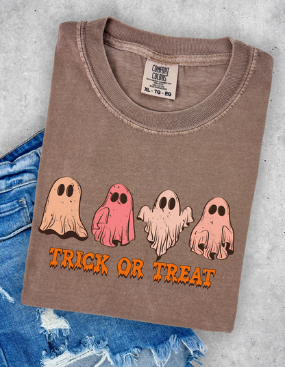 Ghost trick or treat graphic tee