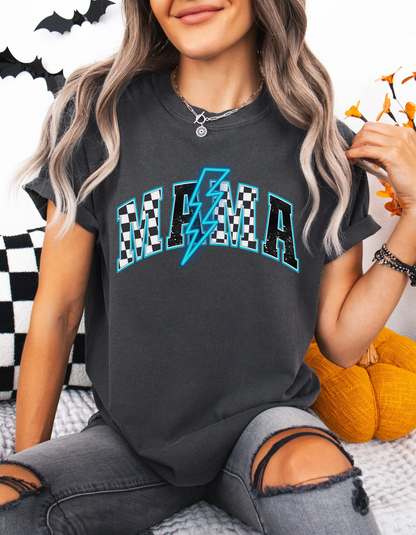 Neon blue mama tee