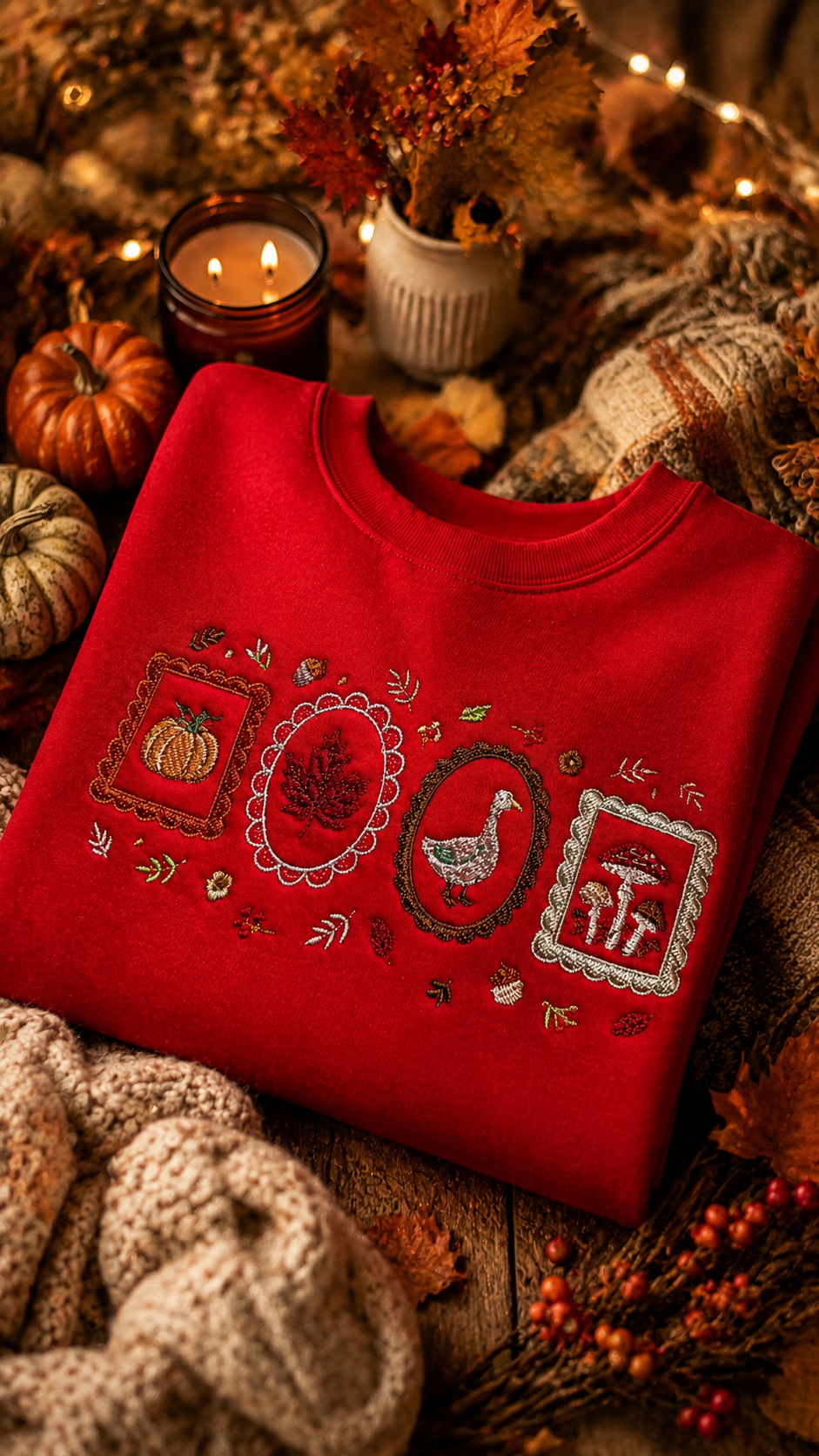 Fall Frame Embroidered Crewneck sweater