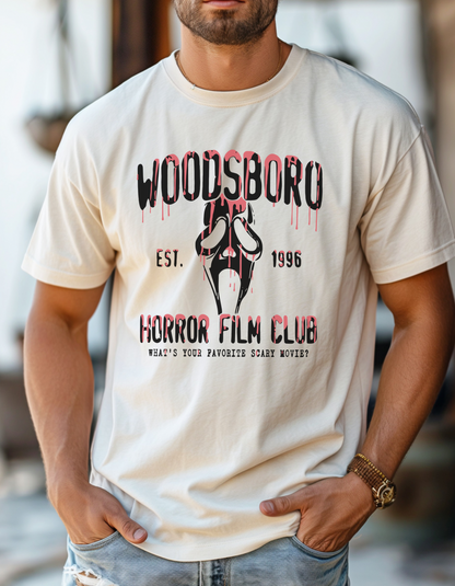 Woodsboro horror film club tee