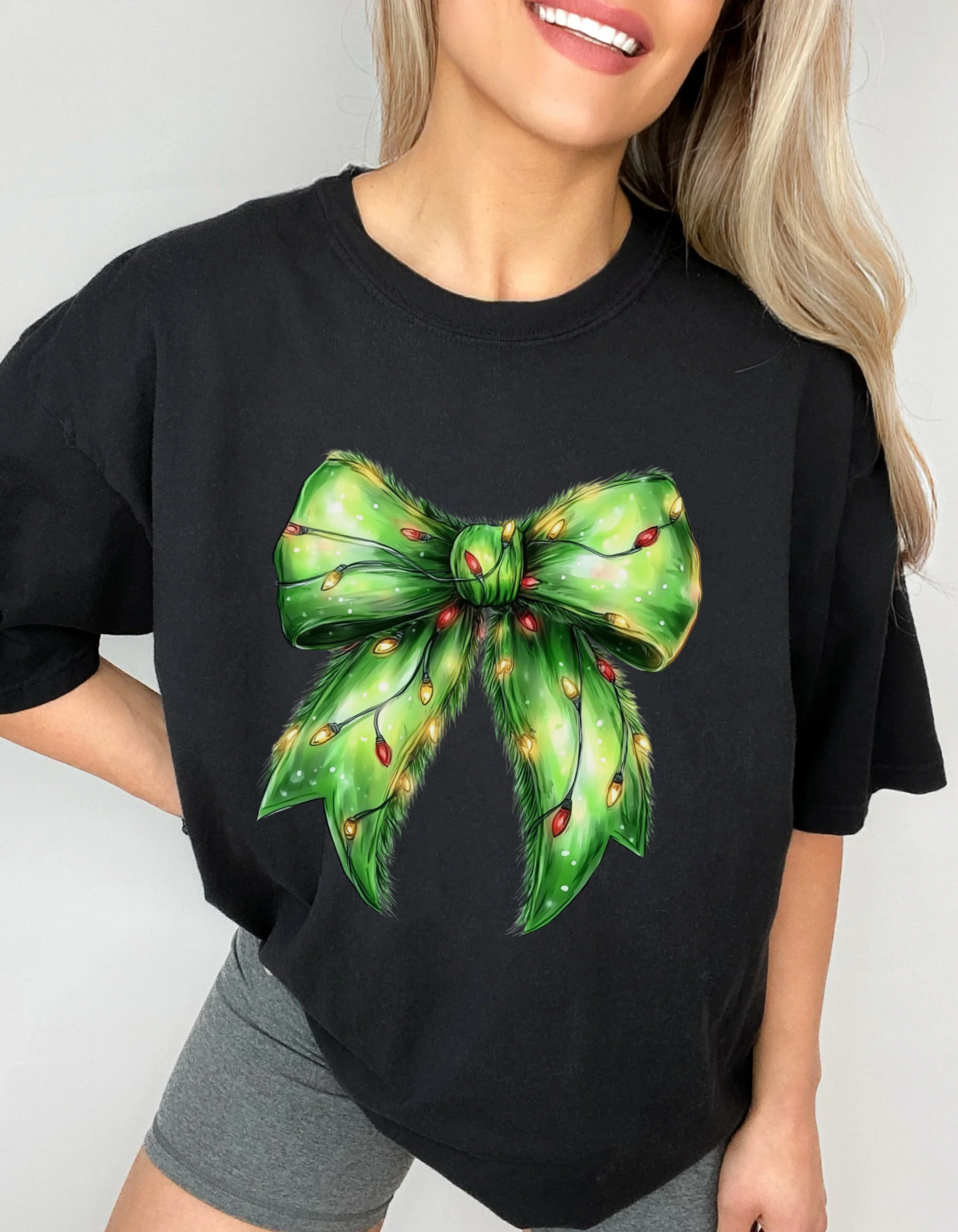 Grinch lights coquette tshirt