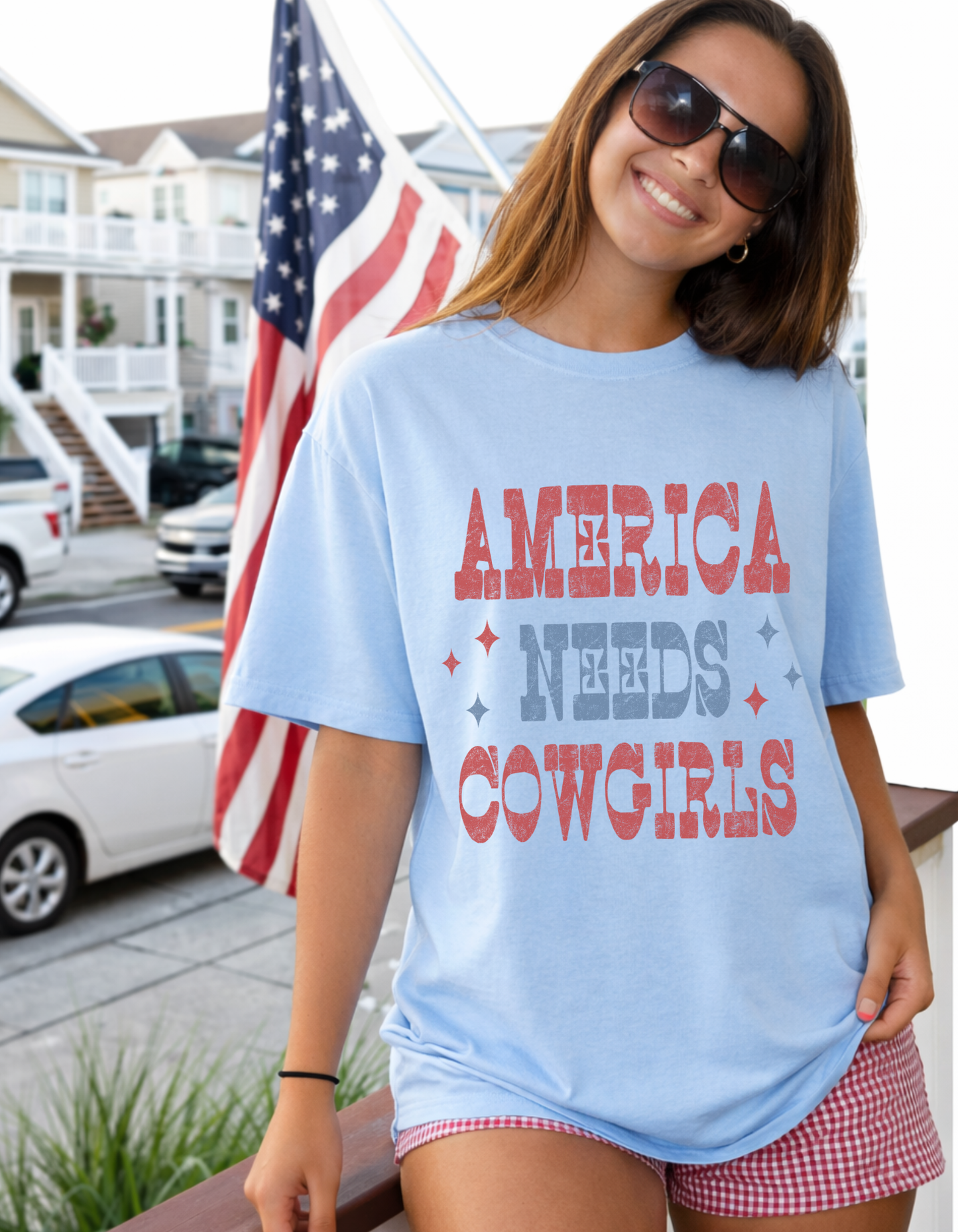America Needs Cowgirls Graphic Tee