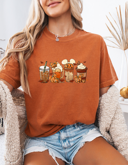 Pumpkin Coffee Cups Graphic Tee